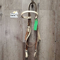 Patent Leather Headstall*gc/fair, older, scrapes, stiff, peeling edge, dirt, twists
