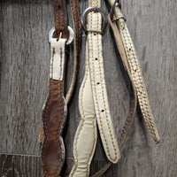 Patent Leather Headstall*gc/fair, older, scrapes, stiff, peeling edge, dirt, twists
