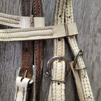 Patent Leather Headstall*gc/fair, older, scrapes, stiff, peeling edge, dirt, twists
