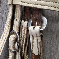 Patent Leather Headstall*gc/fair, older, scrapes, stiff, peeling edge, dirt, twists
