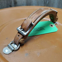 VINTAGE Metal Hat Can, 4 Wire Hat Brackets, leather handle *vgc, mnr dirty bottom, scratches
