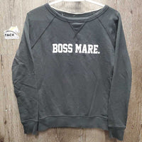 Sweatshirt "Boss Mare" *gc, faded, rubs, pills, clumpy inside, older
