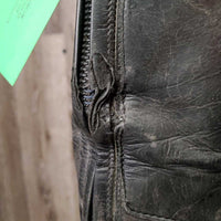 Dress Boots, Zips, Tooled Tops, Punched Toes *fair, v.repaired, rubs, film, scrapes, gouges, holes, missing logo, dirt, scrapes, uneven heels