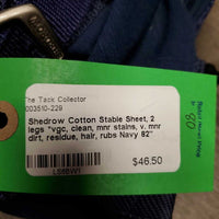 Cotton Stable Sheet, 2 legs *vgc, clean, mnr stains, v. mnr dirt, residue, hair, rubs
