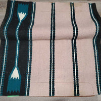 Western Saddle Blanket, leather guards *vgc, clean, mnr hair, threads, stains, rubs, pills