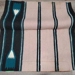 Western Saddle Blanket, leather guards *vgc, clean, mnr hair, threads, stains, rubs, pills