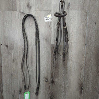 Rsd Bridle, Braided Reins *gc/fair, NO Nose, v.dry, v.stiff, mnr dirt, rubs, scrapes
