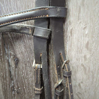 Rsd Bridle, Braided Reins *gc/fair, NO Nose, v.dry, v.stiff, mnr dirt, rubs, scrapes
