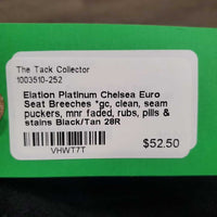 Euro Seat Breeches *gc, clean, seam puckers, mnr faded, rubs, pills & stains
