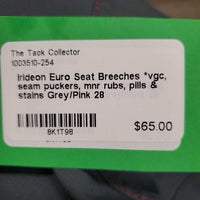 Euro Seat Breeches *vgc, seam puckers, mnr rubs, pills & stains
