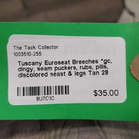 Euroseat Breeches *gc, dingy, seam puckers, rubs, pills, discolored seast & legs
