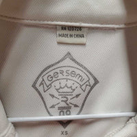 SS Show Shirt, button collar *gc, older, dingy, snags
