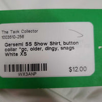 SS Show Shirt, button collar *gc, older, dingy, snags
