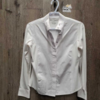 JUNIORS LS Show Shirt, snaps, snap collar *gc, clean, mnr pit stains, older, seam puckers, peeling logo