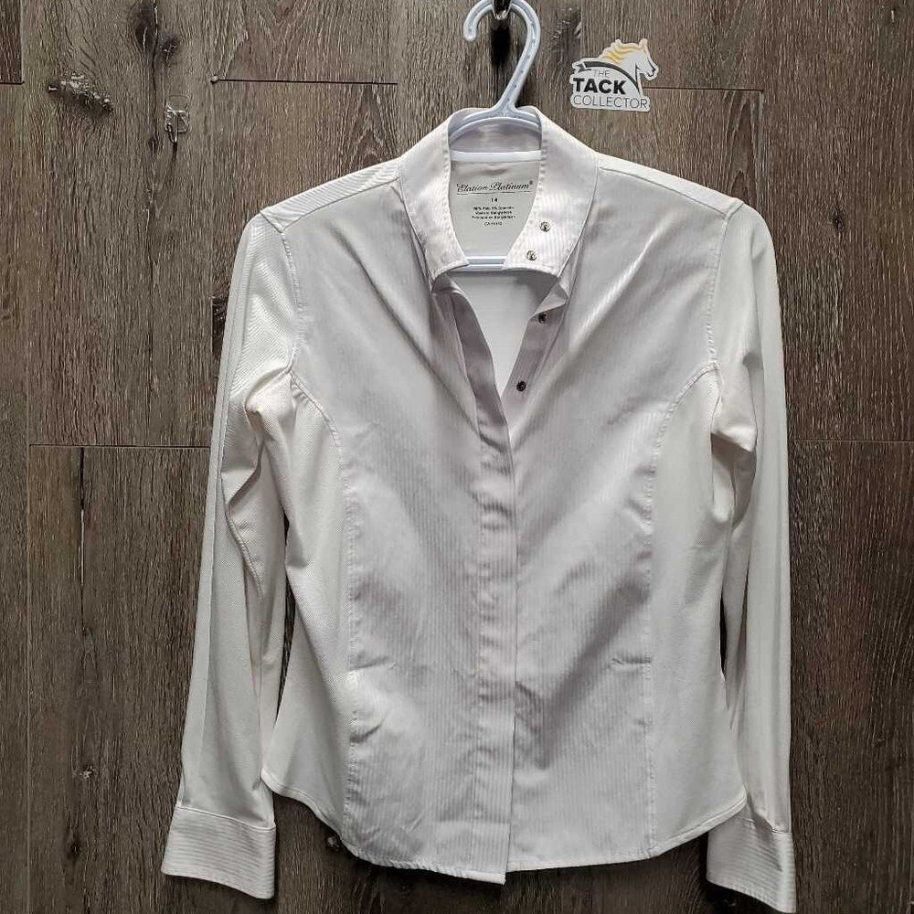 JUNIORS LS Show Shirt, snaps, snap collar *gc, clean, mnr pit stains, older, seam puckers, peeling logo