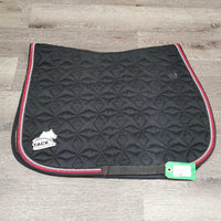 Quilt Jumper Saddle Pad, 2x piping *gc, clean, cut tabs, pilly, faded, rubs, mnr hair, puckers, threads
