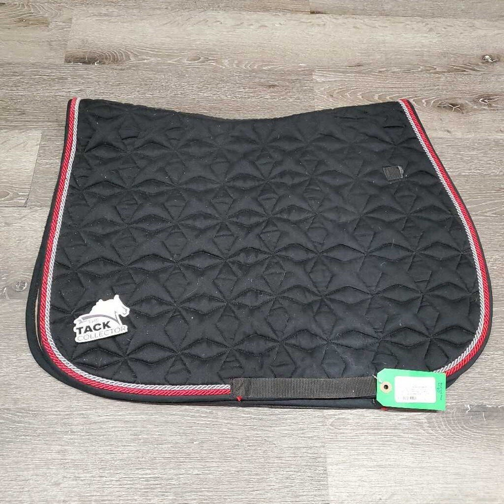 Quilt Jumper Saddle Pad, 2x piping *gc, clean, cut tabs, pilly, faded, rubs, mnr hair, puckers, threads