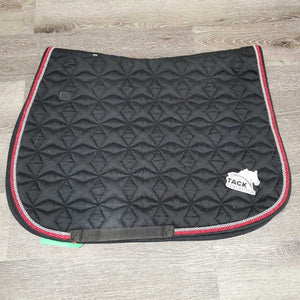 Quilt Jumper Saddle Pad, 2x piping *gc, clean, cut tabs, pilly, faded, rubs, mnr hair, puckers, threads