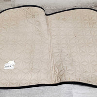Quilt Jumper Saddle Pad, 2x piping *gc, clean, cut tabs, pilly, faded, rubs, mnr hair, puckers, threads