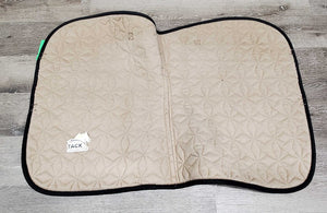Quilt Jumper Saddle Pad, 2x piping *gc, clean, cut tabs, pilly, faded, rubs, mnr hair, puckers, threads