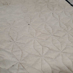 Quilt Jumper Saddle Pad, 2x piping *gc, clean, cut tabs, pilly, faded, rubs, mnr hair, puckers, threads