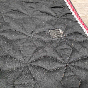 Quilt Jumper Saddle Pad, 2x piping *gc, clean, cut tabs, pilly, faded, rubs, mnr hair, puckers, threads