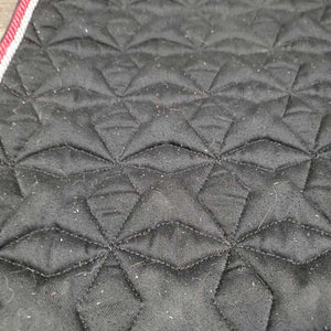 Quilt Jumper Saddle Pad, 2x piping *gc, clean, cut tabs, pilly, faded, rubs, mnr hair, puckers, threads