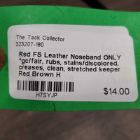 Rsd FS Leather Noseband ONLY *gc/fair, rubs, stains/discolored, creases, clean, stretched keeper
