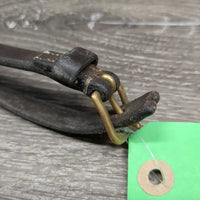 Rsd FS Rubber Web Reins, 2x stoppers *gc/fair, v.dirty, gunky, rubs, thin edges, stains, unstitched ends
