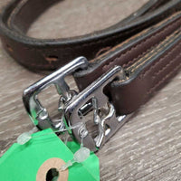 Pr Narrow Nylon Lined Stirrup Leathers *vgc, dents, edge scrapes, mnr stains & threads, .5" uneven
