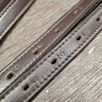Pr Narrow Nylon Lined Stirrup Leathers *vgc, dents, edge scrapes, mnr stains & threads, .5" uneven
