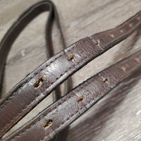 Pr Narrow Nylon Lined Stirrup Leathers *vgc, dents, edge scrapes, mnr stains & threads, .5" uneven
