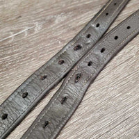 Pr Nylon Lined Stirrup Leathers *gc/fair, dents, v.rubbed, mnr stretched holes, HOLEY/Thin Spots
