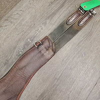 Anatomical Leather Belly Girth, 2x els, caribiner *gc, older, dry, scratches, gouges, stains
