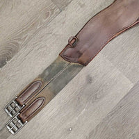 Anatomical Leather Belly Girth, 2x els, caribiner *gc, older, dry, scratches, gouges, stains