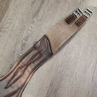 Anatomical Leather Belly Girth, 2x els, caribiner *gc, older, dry, scratches, gouges, stains