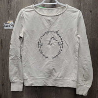 Sweatshirt *gc/fair, sm hole, shrunk?v.puckered stitching, stains, dingy
