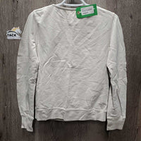 Sweatshirt *gc/fair, sm hole, shrunk?v.puckered stitching, stains, dingy
