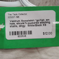 Sweatshirt *gc/fair, sm hole, shrunk?v.puckered stitching, stains, dingy
