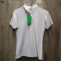 SS Show Shirt, 1/3 Bling Buttons, snap collar *gc, pits, collar: dingy & v.crinkled collar