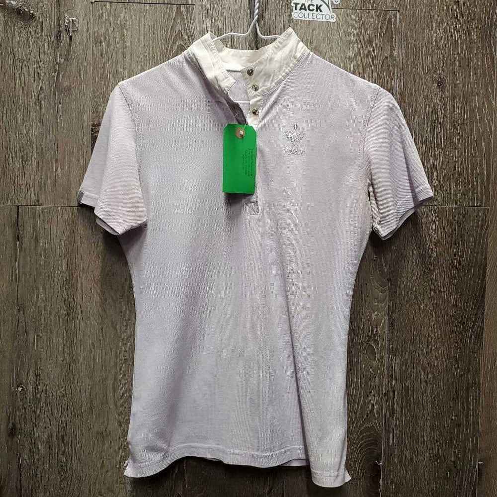 SS Show Shirt, 1/3 Bling Buttons, snap collar *gc, pits, collar: dingy & v.crinkled collar