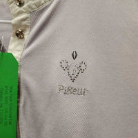 SS Show Shirt, 1/3 Bling Buttons, snap collar *gc, pits, collar: dingy & v.crinkled collar