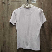 SS Show Shirt, 1/3 Bling Buttons, snap collar *gc, pits, collar: dingy & v.crinkled collar
