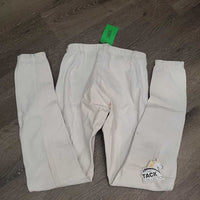 JUNIORS Ribbed Full Seat Breeches, Pull On *gc, clean, dingy, mnr stains, rubs & pills, older, seam puckers
