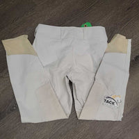 JUNIORS Euroseat Breeches *gc, seam puckers, clean, v.dingy, stains, rubs & pills, discolored seat & legs
