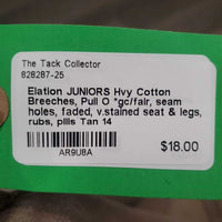 JUNIORS Hvy Cotton Breeches, Pull O *gc/fair, seam holes, faded, v.stained seat & legs, rubs, pills
