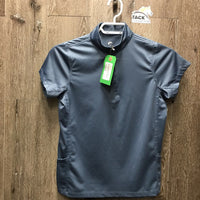 JUNIORS SS Mesh Sun Shirt, 1/4 Zip Up *gc, v.rubbed & pilly shoulder
