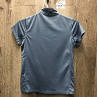 JUNIORS SS Mesh Sun Shirt, 1/4 Zip Up *gc, v.rubbed & pilly shoulder
