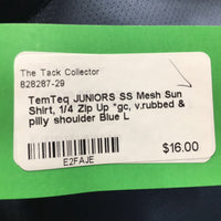 JUNIORS SS Mesh Sun Shirt, 1/4 Zip Up *gc, v.rubbed & pilly shoulder