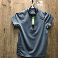 JUNIORS SS Mesh Sun Shirt, 1/4 Zip Up *vgc, seam puckers, v.mnr stain